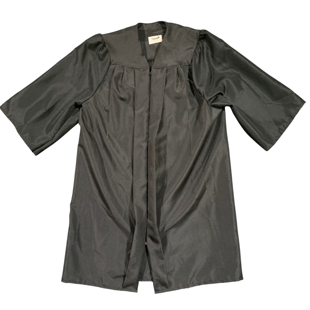 Jostens‎ Black Graduation Gown Robe Size 5ft 1in to 5ft 3in Mens Womens